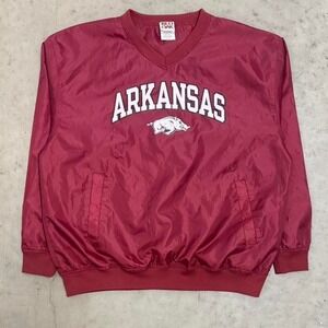 Vintage 90s Arkansas Razorbacks Pullover Windbreaker Sweatshirt
